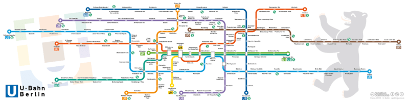 Карта станций метро Берлина