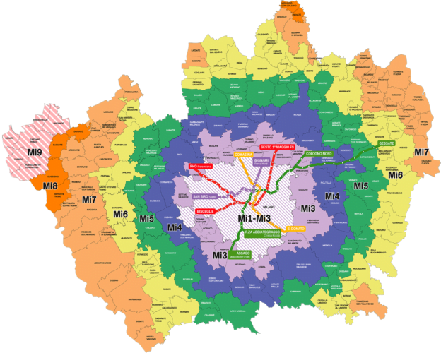 тарифные зоны милана