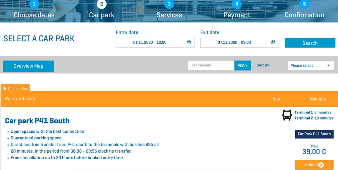 Бронирование парковочного места в аэропорту Мюнхена